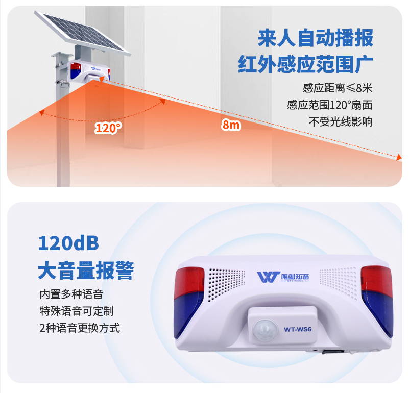 WT-WS6太陽能聲光報警器