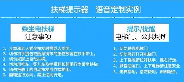 自從用了這款扶梯安全語音提示器，扶梯安全事故大大減